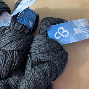 Cloudborn Superwash Merino Yarn in Slate Heather bundle of 3 skeins